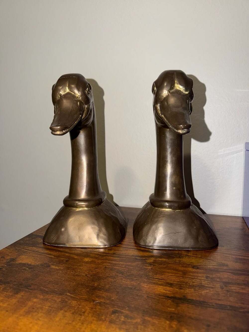 Sarreid Ltd Vintage Solid Brass Duck Head Bookends Model 2082 Made in Spain